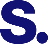 Blue S logo followed by a period.