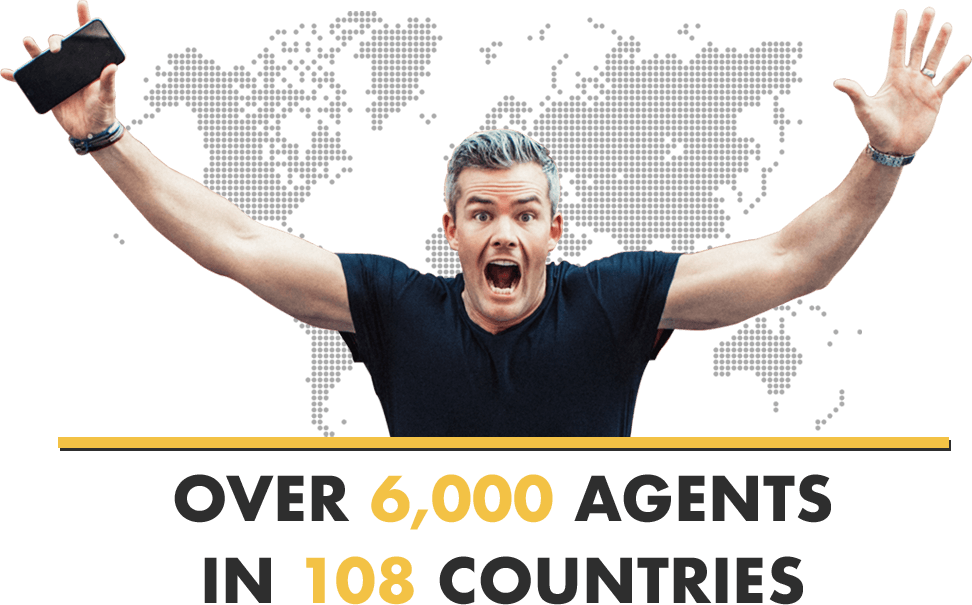 Over 6,000 Agents in 108 Countries
